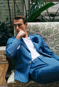 Tallia Blue Striped Suit