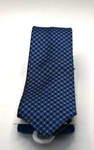 Stacy Adams Blue Tie and Hanky Set