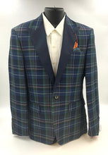 Load image into Gallery viewer, Navy Plaid Dinner Jacket