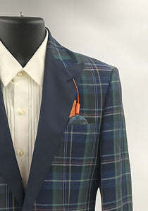 Navy Plaid Dinner Jacket