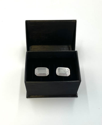 Silver Octagon Shaped Cufflinks