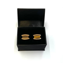 Load image into Gallery viewer, Gold and Tigers Eye Cufflinks