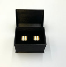 Load image into Gallery viewer, Gold and Ivory Square Cufflinks