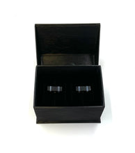 Load image into Gallery viewer, Small Black Rectangular Cufflinks