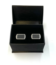 Load image into Gallery viewer, Gunmetal and Black Leaf Print Cufflinks