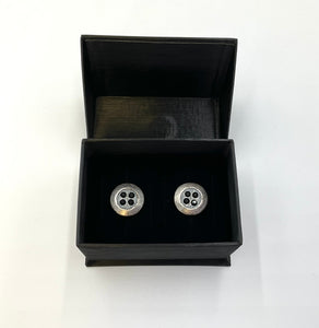 Tarnished Gunmetal Circle Cufflinks