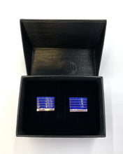 Load image into Gallery viewer, Navy and Silver Cufflinks