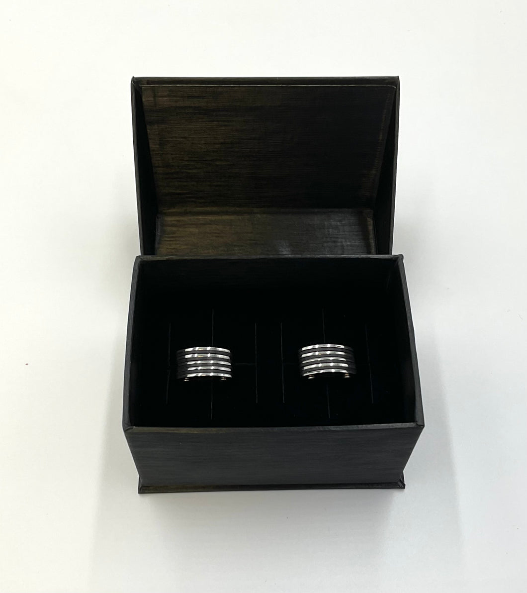 Small Black and Gunmetal Cufflinks