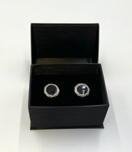 Load image into Gallery viewer, Circular Black and Silver Cufflinks