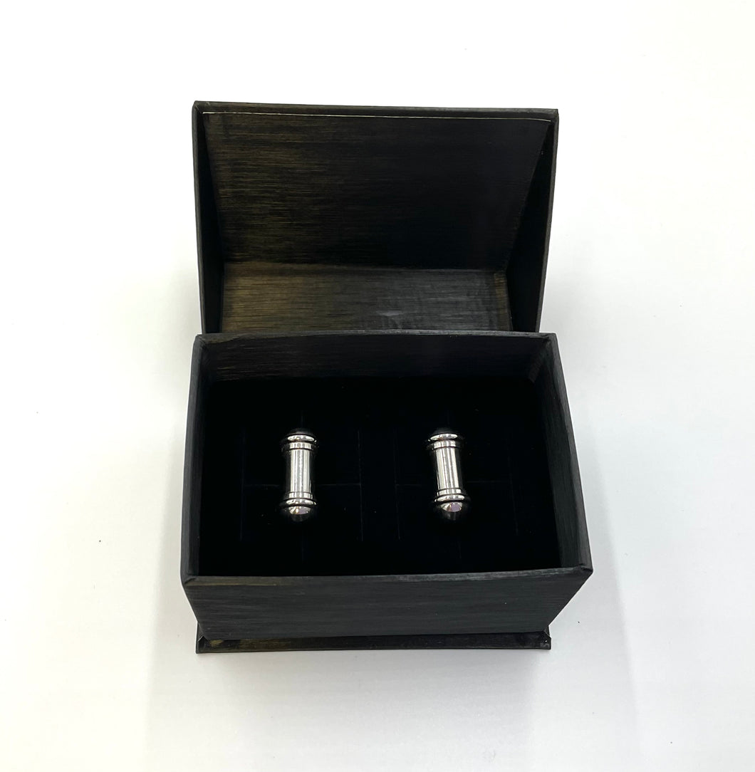 Silver Cylinder Cufflinks