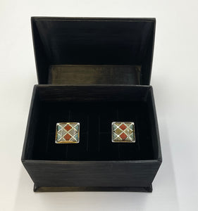 Metallic Diamond Pattern Cufflink