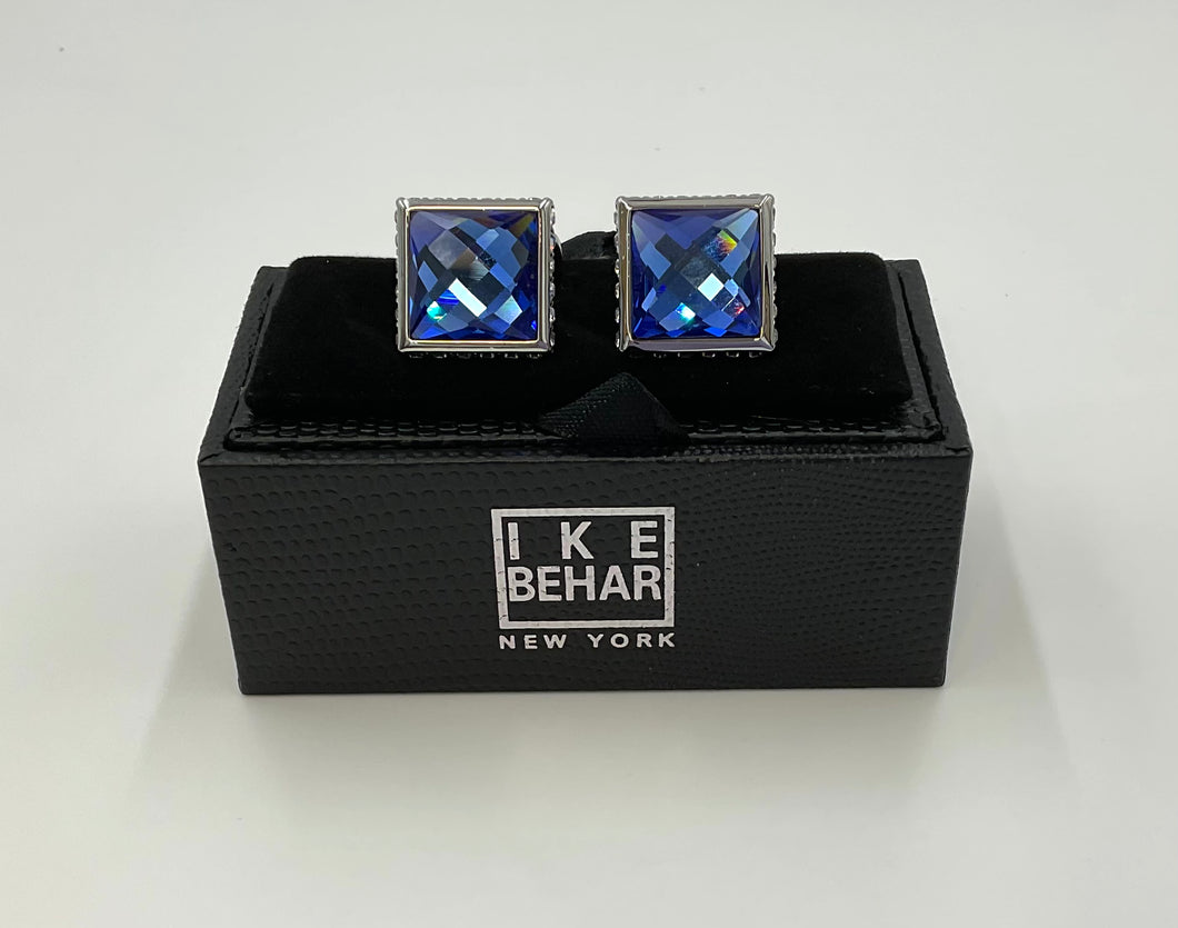 Crystal Blue Square Cufflinks