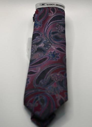 Stacy Adams Purple Tie and Hanky Set