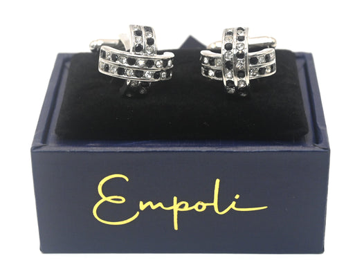 Black and White Crystal Cufflinks