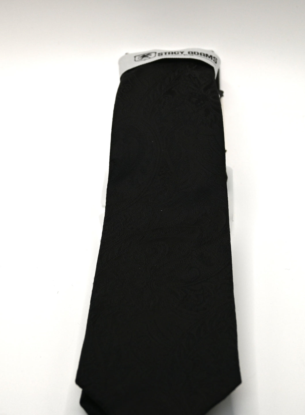 Stacy Adams Black Paisley TIe and Hanky Set