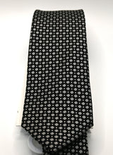 Load image into Gallery viewer, Stacy Adams Black and White Tie and Hanky Set
