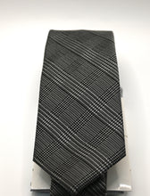 Load image into Gallery viewer, Stacy Adams Black and White Tie and Hanky Set