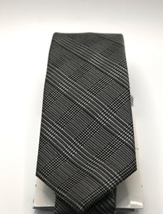 Stacy Adams Black and White Tie and Hanky Set