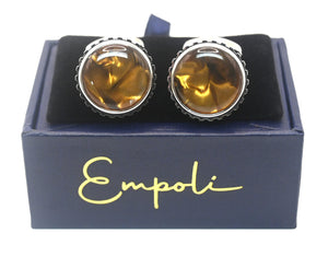 Large Silver Circular Cufflinks