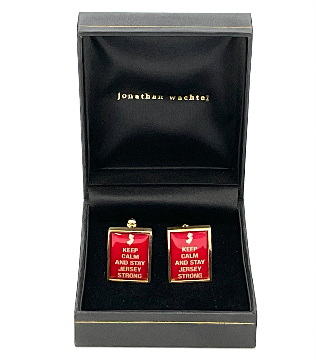 Keep Calm Jersey Strong Cufflinks