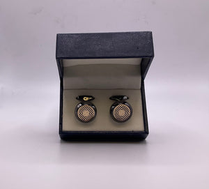 Gold and Gunmetal Round Cufflinks