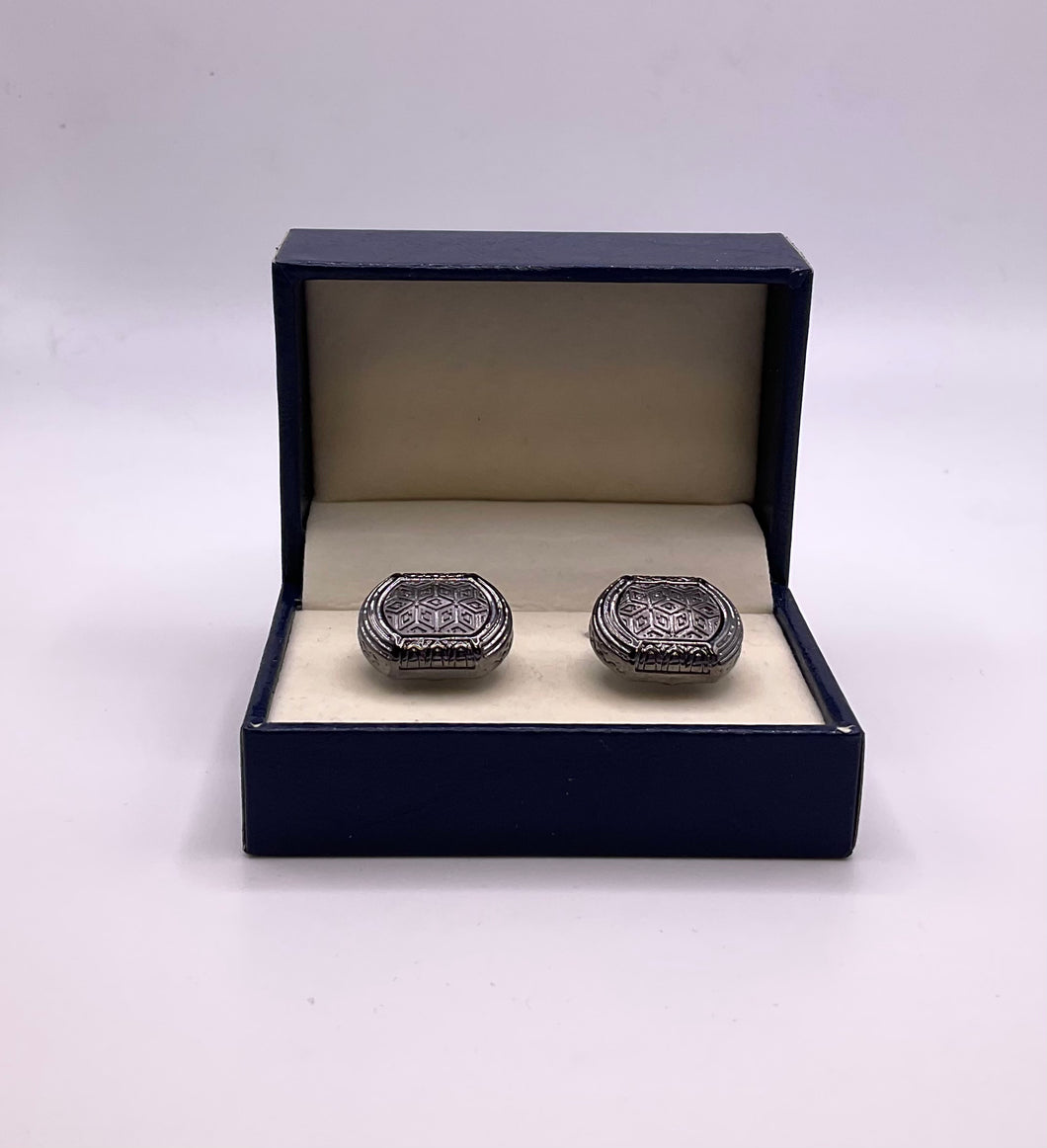 Charcoal Grey Oval Cufflinks