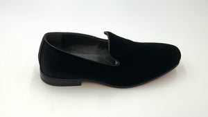 Black Velvet Slip On Shoe