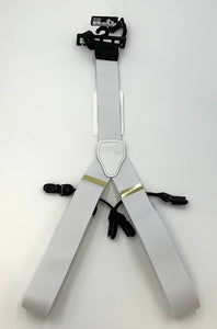 White and Black Stretch Clip Suspenders