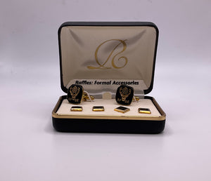 Masonic Lodge Black and Gold Cufflinks and Stud Set