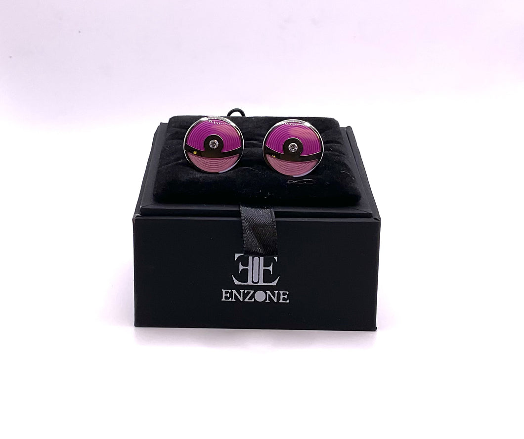 Purple and Pink Circle Cufflinks