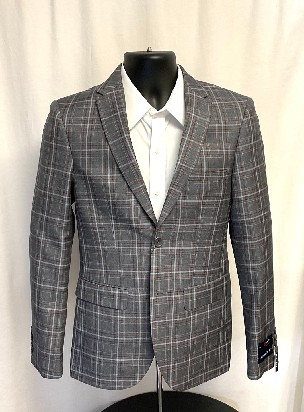 Heather Grey Plaid Suit