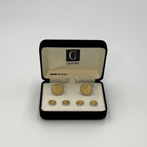 Ivory Enamel Cufflink and Stud Set