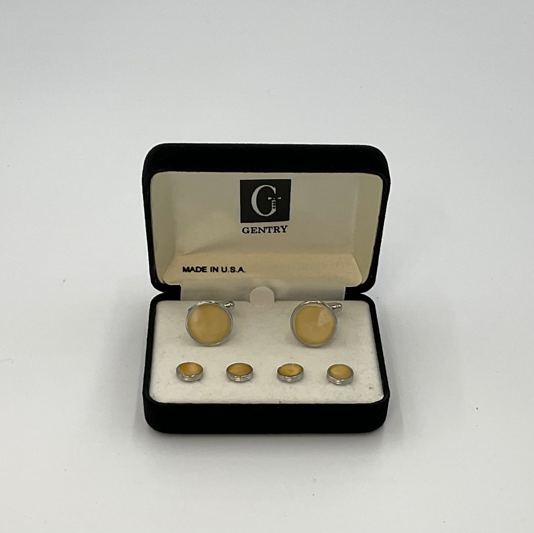 Ivory Enamel Cufflink and Stud Set