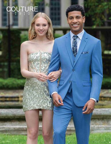 Marine Blue Sharkskin Suit Separates Vest