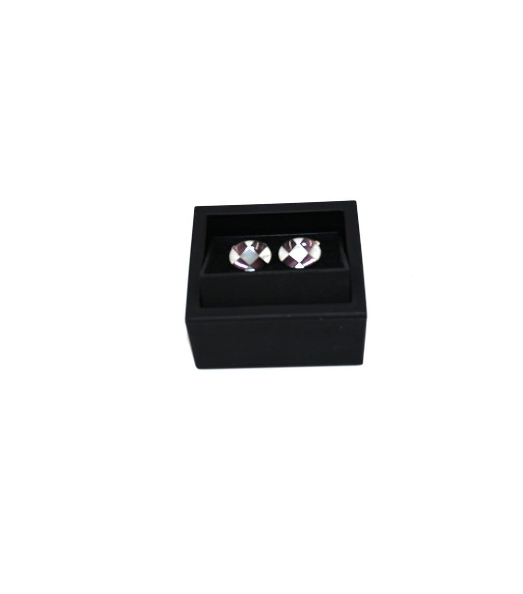 Oval Diamond Pattern Cufflinks