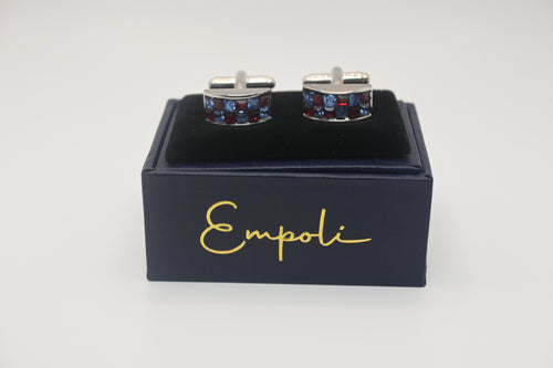 Red and Blue Crystal Cufflinks