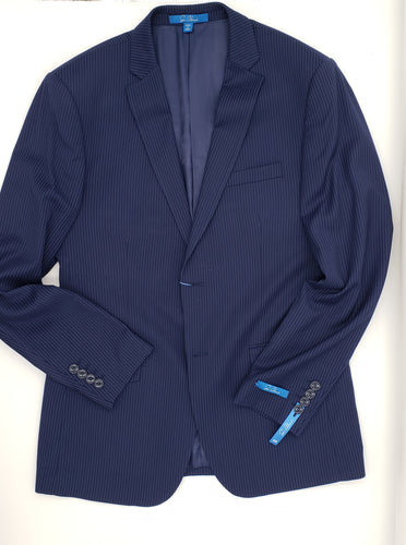 Blue and White Pin Stripe Suit