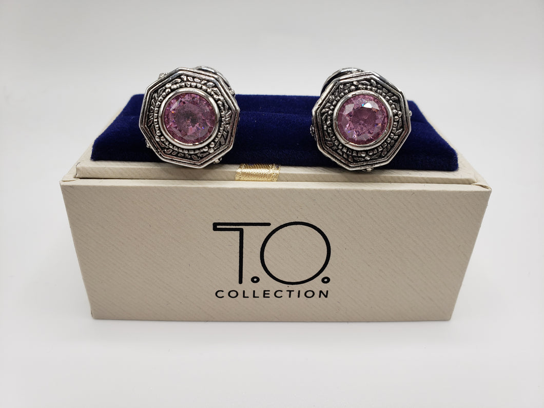 Pink and Silver Cufflinks