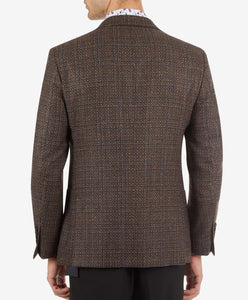 Multicolor Brown Tweed Pattern Sport Jacket