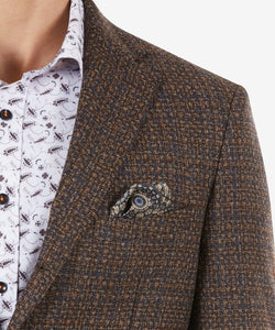 Multicolor Brown Tweed Pattern Sport Jacket