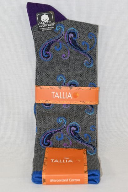 Purple and Grey Paisley Sock