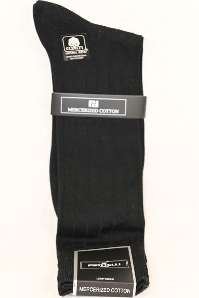 Men's Black Ribbed Socks