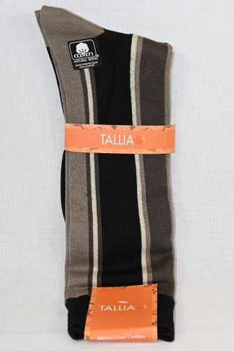 Beige and Black Long Stripe Sock