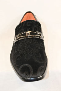 Black Velvet Scroll Shoe