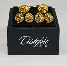 Load image into Gallery viewer, Gold Love Knot Cufflink and Stud Set