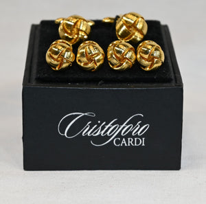 Gold Love Knot Cufflink and Stud Set