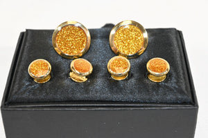 Gold Star Dust Cufflink and Stud Set