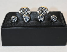 Load image into Gallery viewer, Checkerboard Cufflink and Stud Set