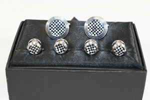 Checkerboard Cufflink and Stud Set