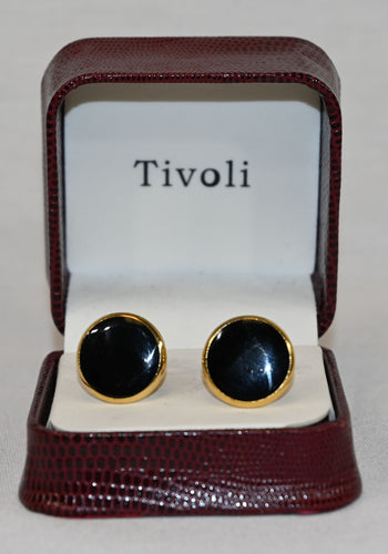 Onyx Circle Cufflinks